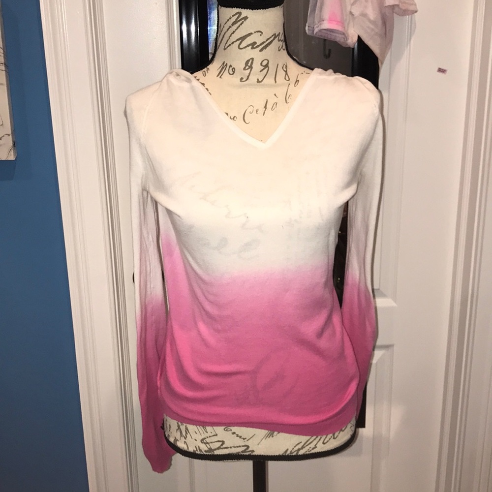 calvin klein white and pink sweater with hood